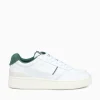 Fashion Lacoste aceclip green leather suede White