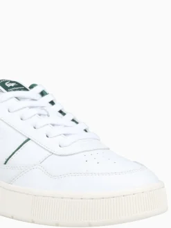 Fashion Lacoste aceclip green leather suede White