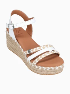 Sale Popa albany cuerda blanco rafia leather White
