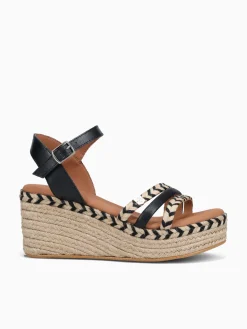 Fashion Popa albany cuerda negro rafia leather Black
