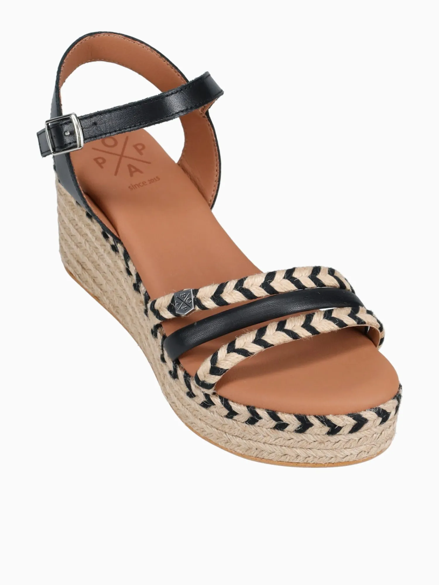 Fashion Popa albany cuerda negro rafia leather Black