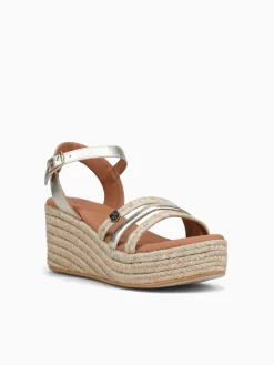 Outlet Popa albany cuerlam oro rafia leather Gold