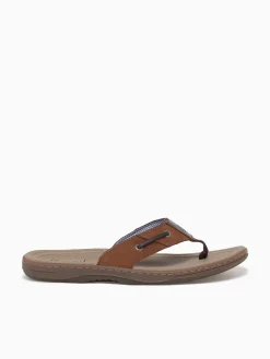 New Sperry baitfish thong 1048735 bro buc.bro lea Brown