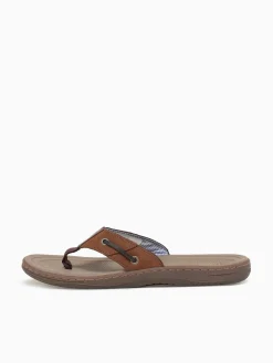 New Sperry baitfish thong 1048735 bro buc.bro lea Brown