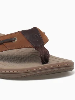 New Sperry baitfish thong 1048735 bro buc.bro lea Brown