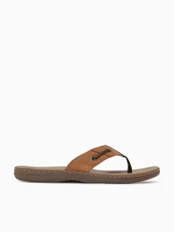 Discount Sperry baitfish thong leather Brown