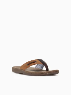 Discount Sperry baitfish thong leather Brown