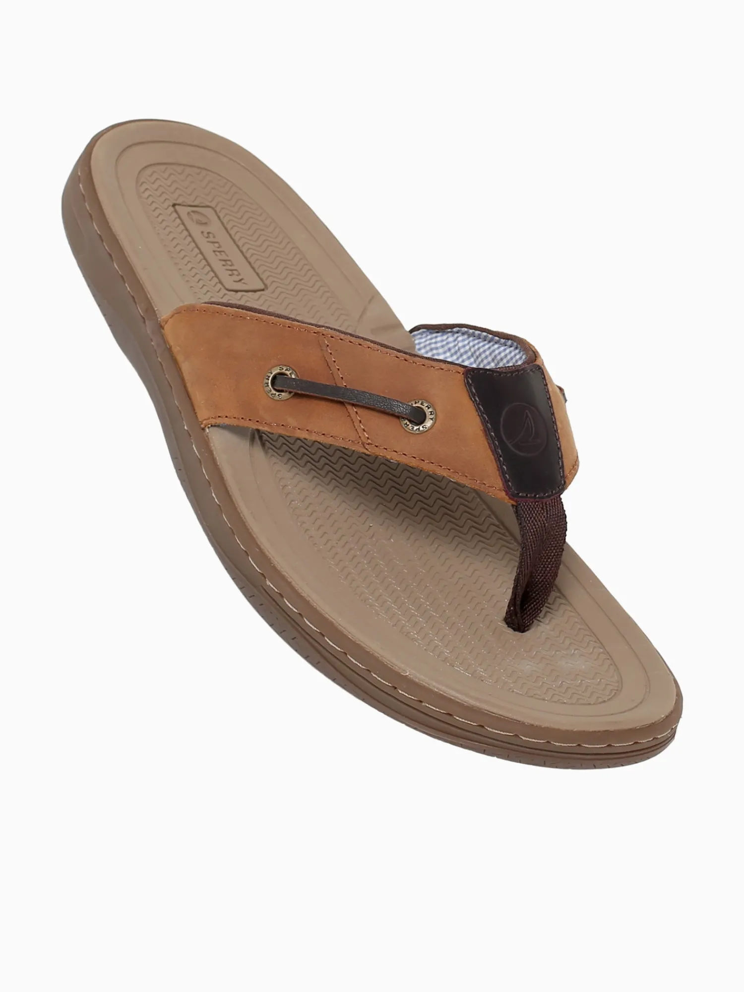 Discount Sperry baitfish thong leather Brown