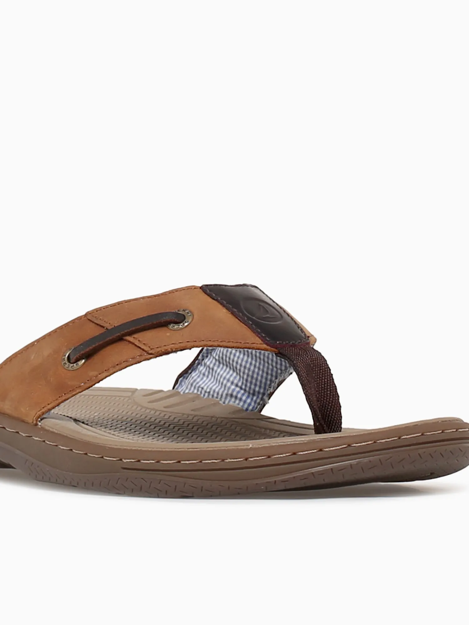 Discount Sperry baitfish thong leather Brown