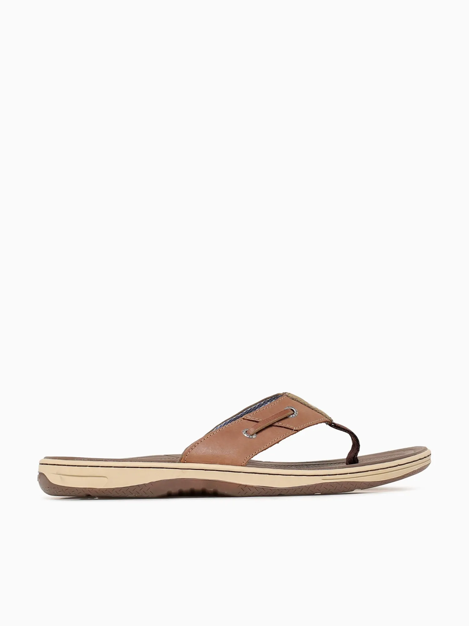Outlet Sperry baitfish thong leather Tan