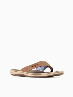 Outlet Sperry baitfish thong leather Tan