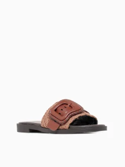 Hot Noa Harmon calma multi cuero rafia man made Cognac