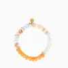 Sale BuDhaGirl capri beaded bracelet - peach/aqua Orange Multi