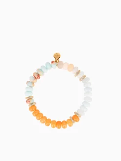 Sale BuDhaGirl capri beaded bracelet - peach/aqua Orange Multi