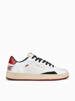 New CRIME LONDON chelsea 15200aa7 10 wht red blk lea sde White Multi