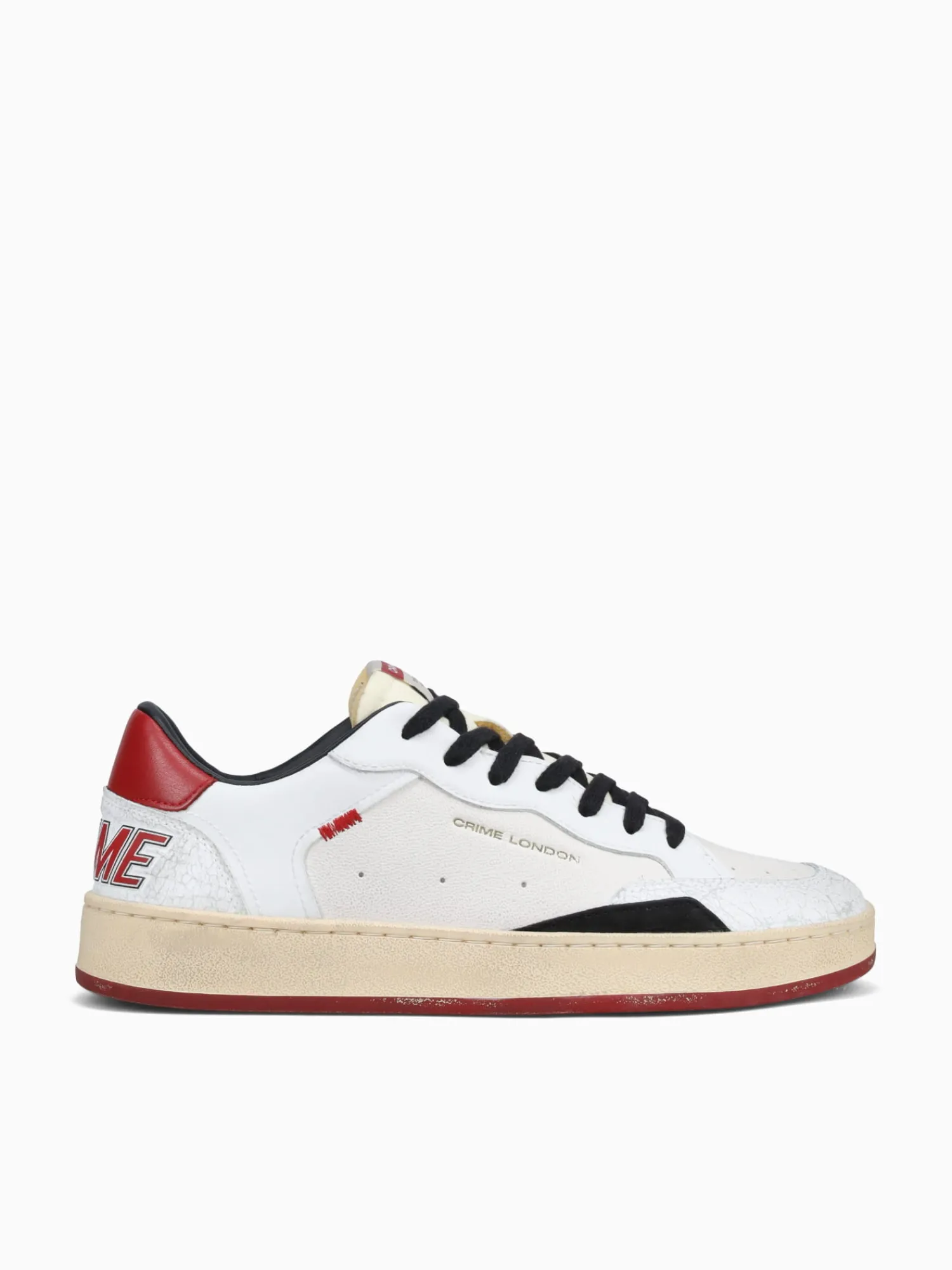 New CRIME LONDON chelsea 15200aa7 10 wht red blk lea sde White Multi
