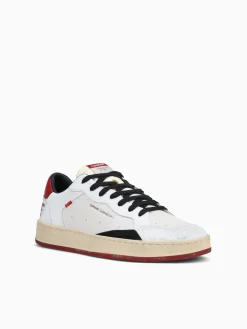 New CRIME LONDON chelsea 15200aa7 10 wht red blk lea sde White Multi