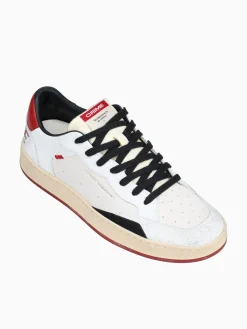 New CRIME LONDON chelsea 15200aa7 10 wht red blk lea sde White Multi