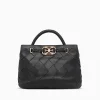 Sale Sam Edelman cleo small woven satchel leather Black