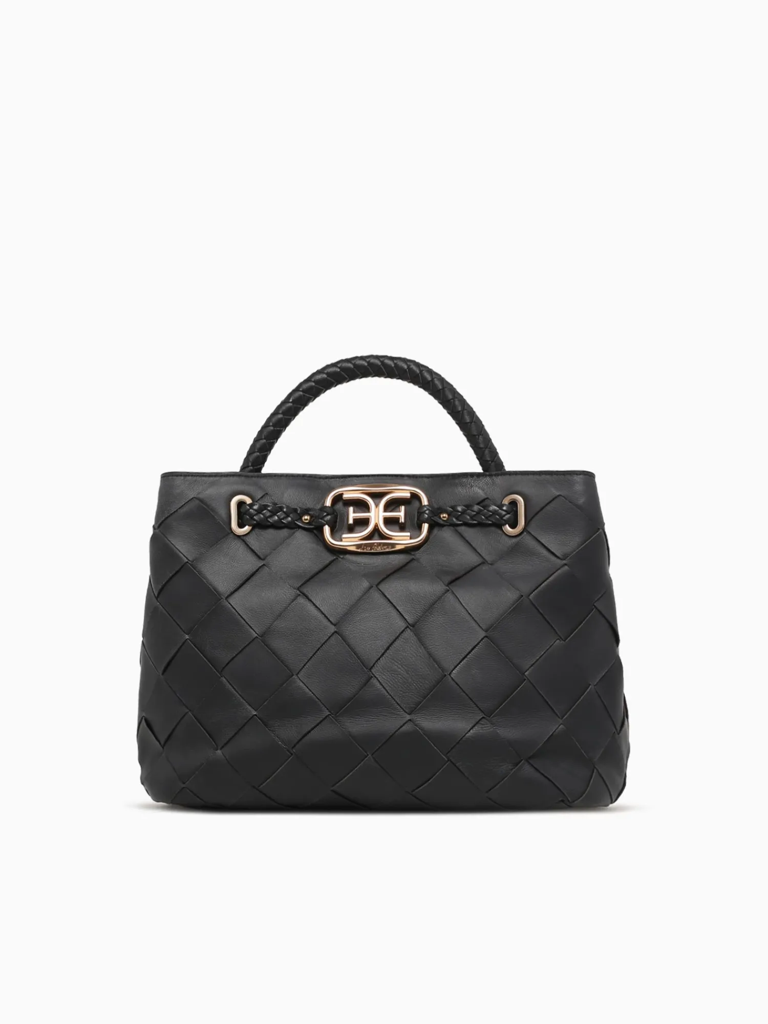 Sale Sam Edelman cleo small woven satchel leather Black