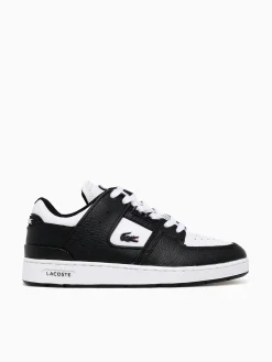New Lacoste court cage blk wht leather Black