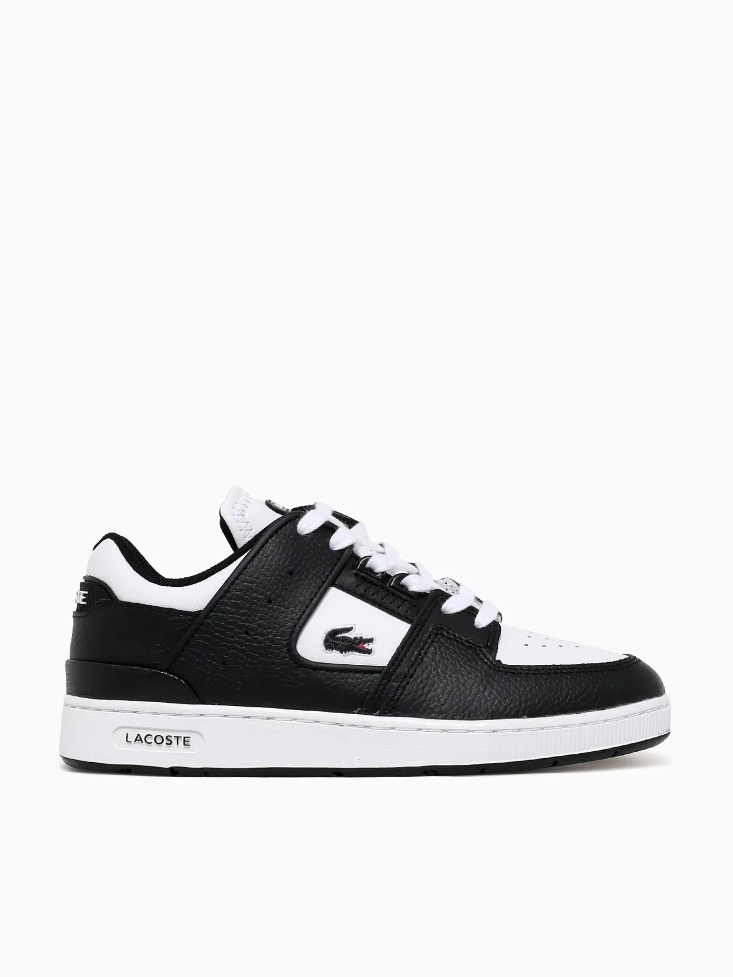 New Lacoste court cage blk wht leather Black