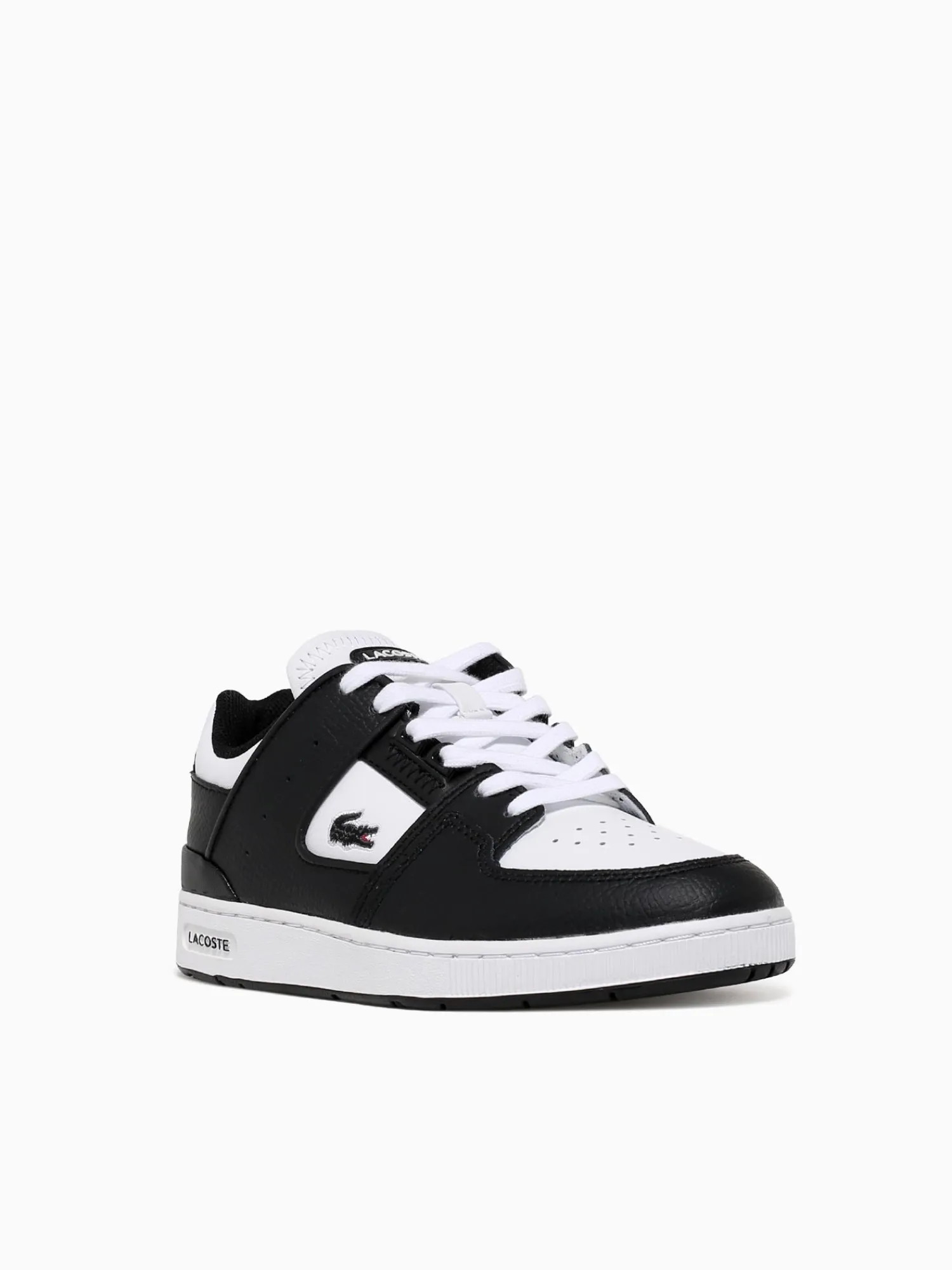 New Lacoste court cage blk wht leather Black