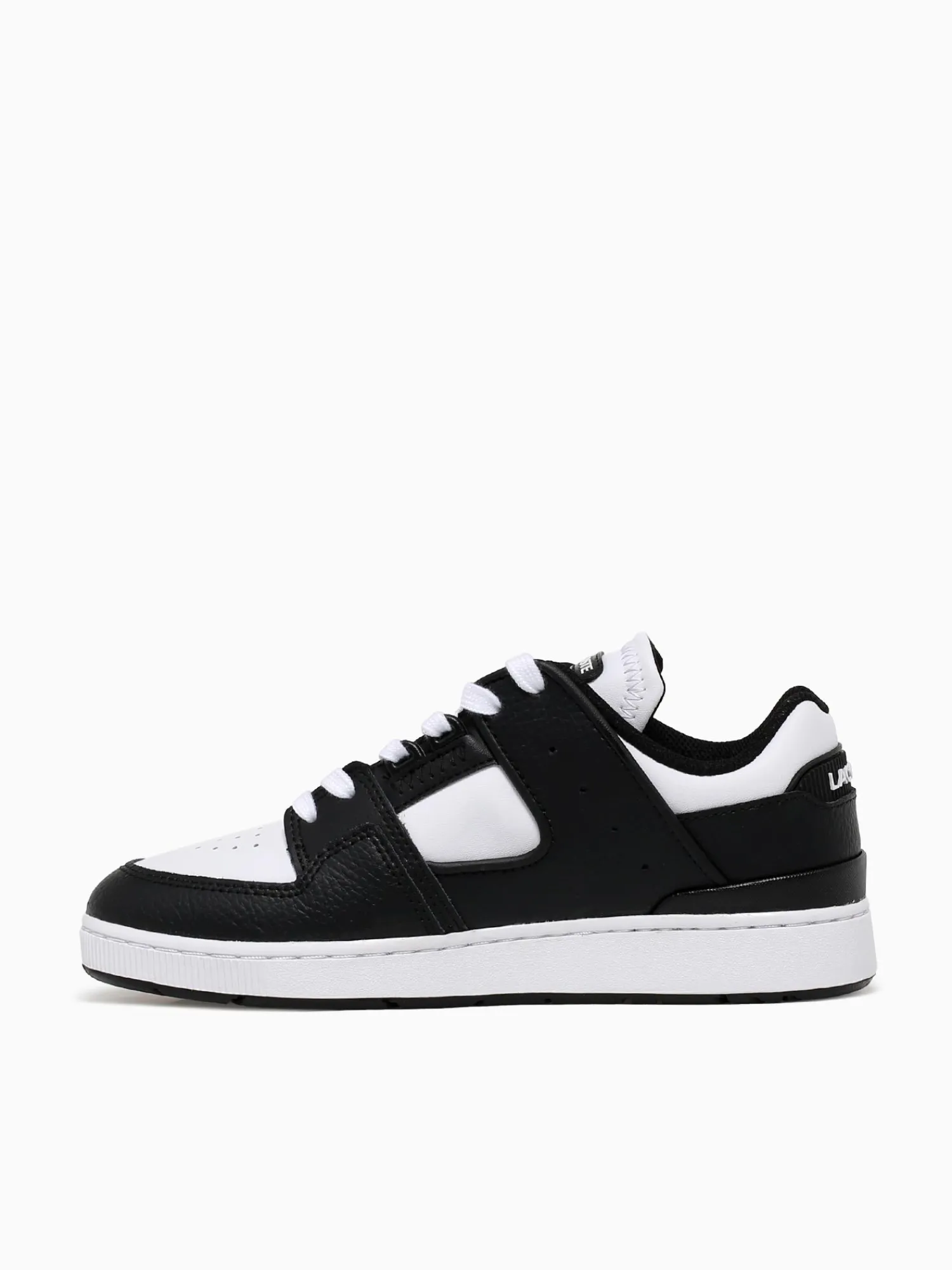 New Lacoste court cage blk wht leather Black