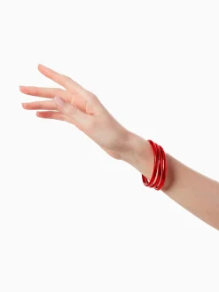 Discount BuDhaGirl crimson all weather bangles (awb) - serenity prayer Red