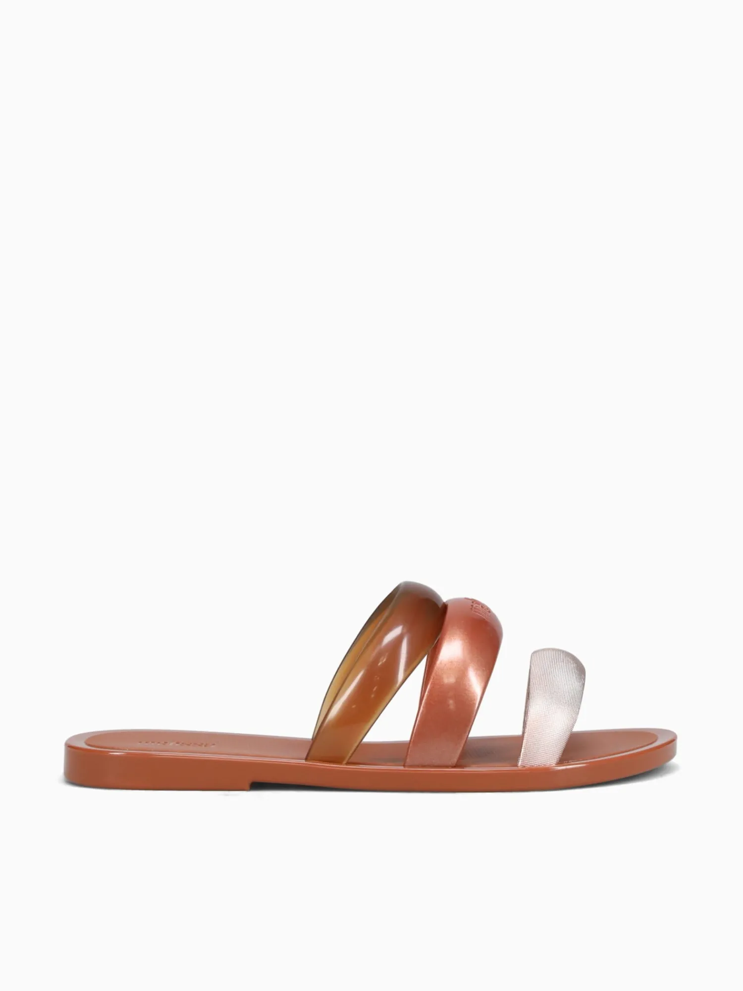 New Melissa eclipse slide gold jelly Brown