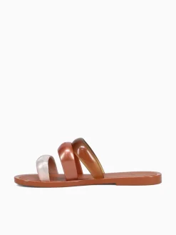 New Melissa eclipse slide gold jelly Brown