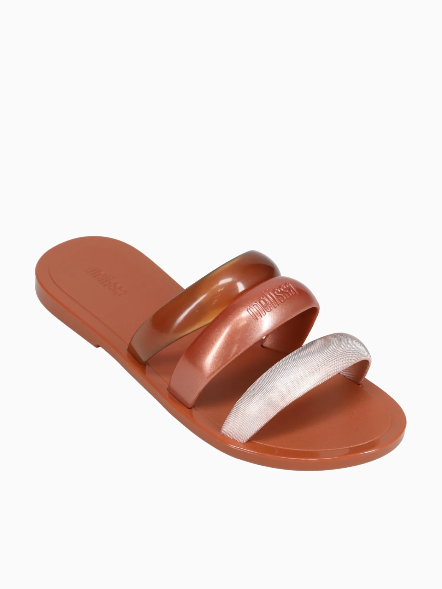 New Melissa eclipse slide gold jelly Brown