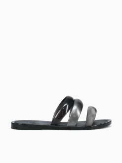 Clearance Melissa eclipse slide black jelly Silver