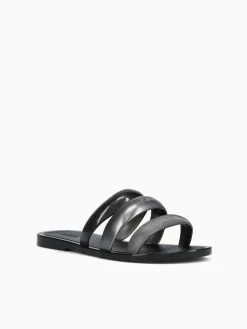 Clearance Melissa eclipse slide black jelly Silver