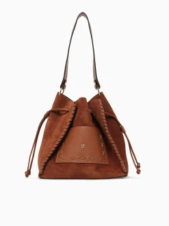 Hot LF ela cuoio suede leather Cognac