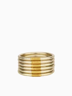 New BuDhaGirl etoile all weather bangles (awb) - serenity prayer Gold