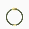 Online BuDhaGirl fauna crocodile all weather bangle (awb) - jade Dark Green