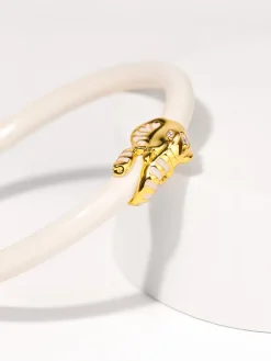 Fashion BuDhaGirl fauna elephant all weather bangle (awb) - ivory Off White