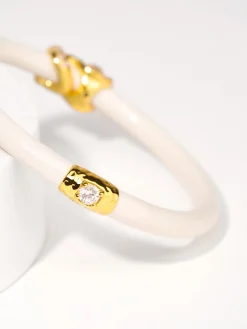 Fashion BuDhaGirl fauna elephant all weather bangle (awb) - ivory Off White