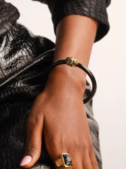 Discount BuDhaGirl fauna lion all weather bangle (awb) - Black