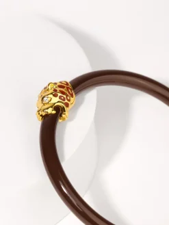 Discount BuDhaGirl fauna panther all weather bangle (awb) - chocolate Brown