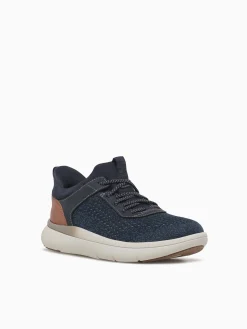 New Florsheim fleet knit elastic cognac knit nub Navy