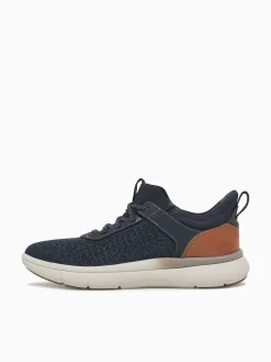 New Florsheim fleet knit elastic cognac knit nub Navy