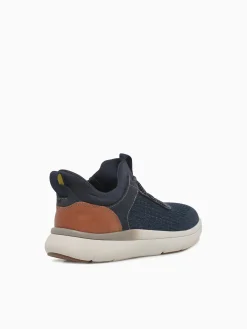 New Florsheim fleet knit elastic cognac knit nub Navy
