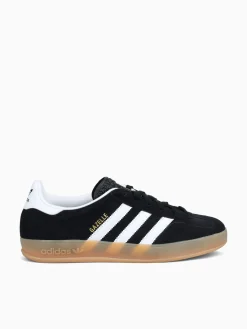 Clearance adidas gazelle indoor white suede Black