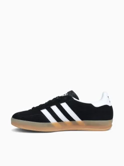 Clearance adidas gazelle indoor white suede Black