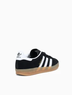 Clearance adidas gazelle indoor white suede Black