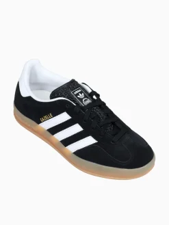 Clearance adidas gazelle indoor white suede Black