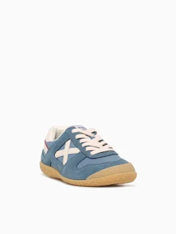 Hot MUNICH goal azul suede mesh Blue