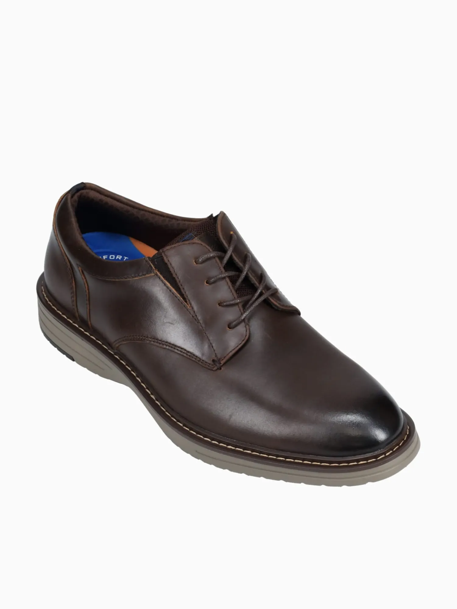 Online Nunn Bush griff plain toe leather Brown Multi